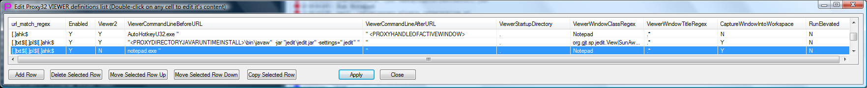 Fig.5 Configuring VIEWER launcher definitions to work with AHK scripts