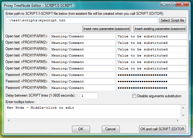Fig.18. Specify path to script file in I-SCRIPT launcher and click OK and call SCRIPT EDITOR button.