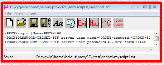 Fig.53. Edit and save content of I-SCRIPT script file in Proxy32 built-in script editor.