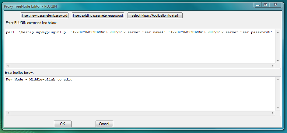 Fig.49. Dialog to add new PLUGIN launcher with command line designed to start perl interpreter and give it path to the file with PLUGIN perl code.