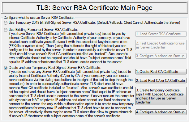 Configure server certificate origin mode (show CA mode)