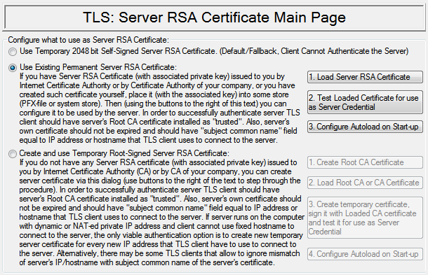 Configure server certificate origin mode