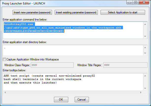 LAUNCH Launcher new config dialog