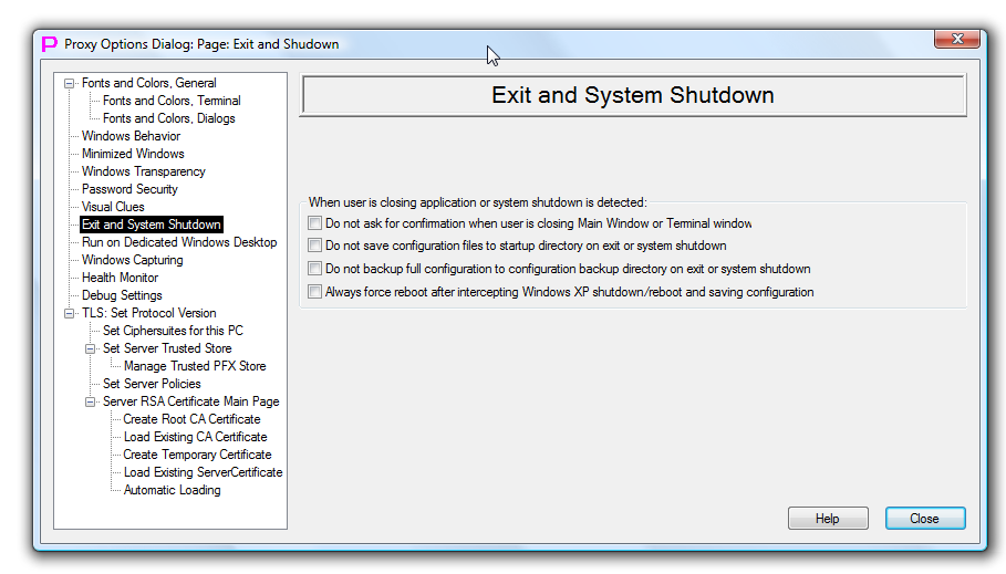 Exit and System Shutdown