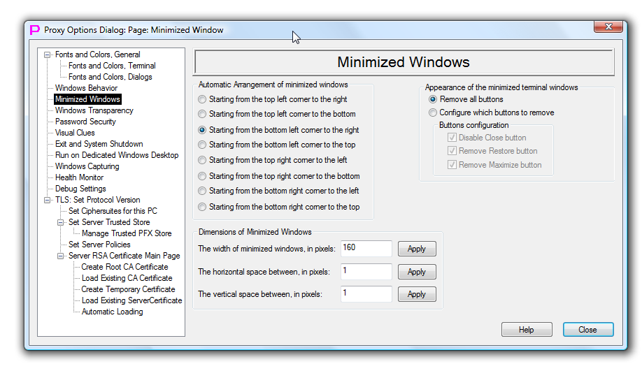 Minimized Windows