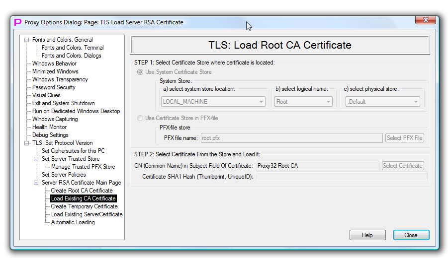 TLS Load Root CA Certificate