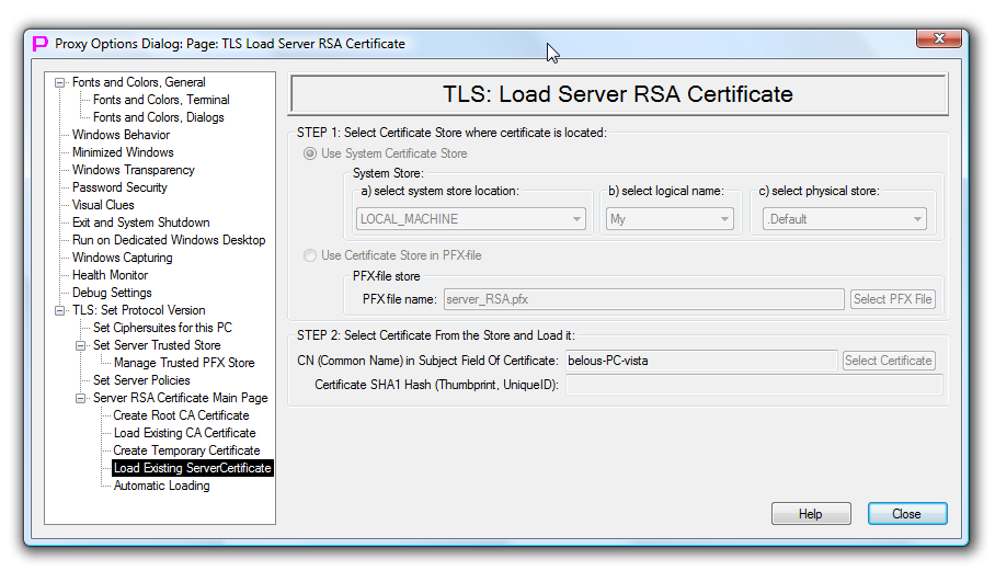 TLS Load Server RSA Certificate