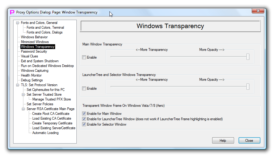 Windows Transparency