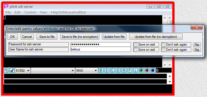 Fig.12. Dialog window to enter values for above command line