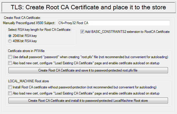Create and save root CA certificate