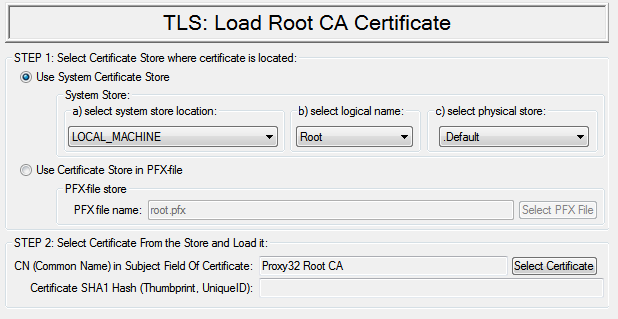 Load existing CA certificate